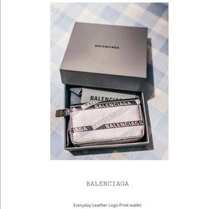 *Reserved* Balenciaga Leather Logo Zip Wallet